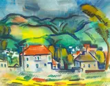 Erle Loran, The Hills of Berkeley, 1938, watercolor on paper