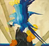 Stark Davis, Blue Parrot, oil on canvas