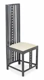 Manufacturer: B.d Ediciones De Diseno (Spanish, 1972) Ebonized Mahagany, Mother of Pearl And Fabric 19 by Charles Rennie Mackintosh, 1972, sold Apr 2025