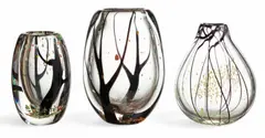 Vicke Lindstrand, for Kosta (Swedish) Glass 'Autumn' Vases Depth 3.5" 3 PCS