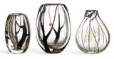 Vicke Lindstrand, for Kosta (Swedish) Glass 'Autumn' Vases Depth 3.5" 3 PCS