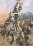 Sztafeta by Wojciech Kossak, olej, deska, sold Dec 1994