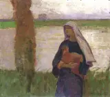 Madonna by Władysław Wankie, olej, tektura, sold Dec 1994