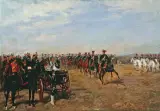 Tadeusz Ajdukiewicz, Przegląd VII pułku huzarów pruskich, olej, płótno