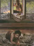 Modelka w pracowni malarza by Jacek Malczewski, olej, płótno, sold Dec 1994