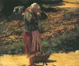 Leon Wyczółkowski, W zachodzącym słońcu, olej, płótno