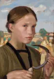 Żniwiarka by Wojciech Weiss, olej, tektura, offered Oct 1994