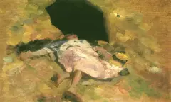 Konrad Krzyżanowski, Dziewczynka pod parasolem, olej, deska
