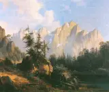 Joseph Thoma, Pejzaż alpejski, olej, płótno