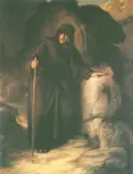 Zbrojny mnich by Autor nierozpoznany, olej, płótno, sold Mar 1994