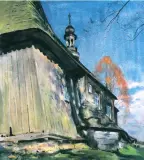 Kościół w Osieku by Julian Fałat, akwarela, papier, sold Mar 1994