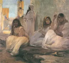 W cieniu by Alfred Wierusz-Kowalski, olej, płótno, sold Dec 1993