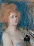 Rudowłosa by Teodor Axentowicz, pastel, papier, sold Dec 1993