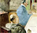 W pracowni artysty by Jacek Malczewski, olej, tektura, sold Dec 1993