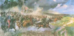 Wojciech Kossak, Rapsodia ułańska, olej, płótno