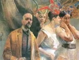 Jacek Malczewski, Autoportret z Gorgonami, olej, płótno