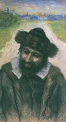 Artur Markowicz, Żyd na drodze, pastel, papier