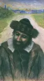 Artur Markowicz, Żyd na drodze, pastel, papier