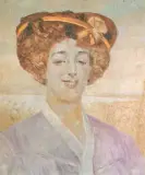 Jacek Malczewski, Portret Michaliny Wierusz Kowalskiej-Grabowskiej, olej, tektura