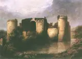 Zamek nad wodą by Autor nierozpoznany, olej, płótno, sold Jun 1993