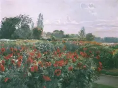 Pole kwiatów by Kazimierz Lasocki, olej, deska, sold Apr 1993
