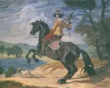 Jeździec z sokołem by Autor nierozpoznany, olej, płótno, sold Apr 1993