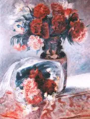 Kwiaty by Józef Pankiewicz, olej, płótno, sold Oct 1992