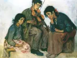 Leon Lewkowicz, Cyganie, olej, płótno