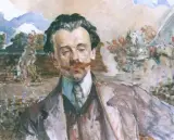 Portret Franciszka Siedleckiego by Jacek Malczewski, olej, tektura, sold Oct 1992
