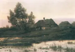 O zmierzchu by Józef Rapacki, olej, płótno, sold May 1992