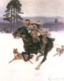 Wojciech Kossak, W ucieczce przed wilkami