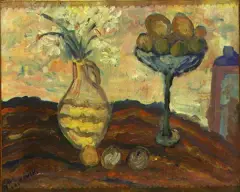 Tytus Czyżewski, Martwa natura z morelami, olej, płótno