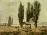 Scheibe, Na polnej drodze, olej, płótno