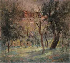 Eugeniusz Arct, Ogród w Kazimierzu, olej, płótno