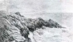Ferdynand Ruszczyc, Wyspa Rugia, ołówek, papier