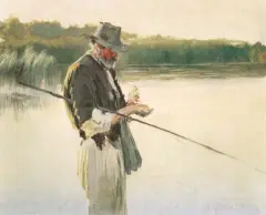 Rybak by Leon Wyczółkowski, olej, płótno, sold Nov 1991