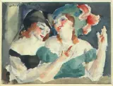 Witold Wojtkiewicz, W loży, akwarela, papier