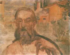 Wędrowiec by Jacek Malczewski, olej, dykta, offered Nov 1991