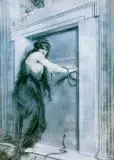 Jószi Arpád Koppay, I stanie grzech u drzwi domu twego..., tempera, tektura