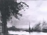 Antoni Gawiński, Poranek, tempera, akwarela, karton