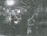 Johann Bahr, Męskie towarzystwo, akwarela, papier