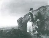 Mathias Adolf Charlemont, Kobieta i dziecko u źródła, olej, deska