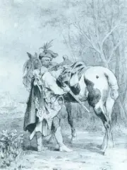 Lisowczyk by Juliusz Kossak, akwarela, papier, sold Jun 1991