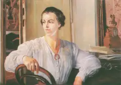 Portret córki Julii Meyznerowej by Jacek Malczewski, olej, tektura, sold Jun 1991