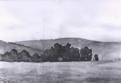 Pejzaż z Bystrej by Julian Fałat, akwarela, papier, sold Jun 1991