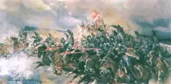 Szarża husarii pod Kircholmem by Wojciech Kossak, olej, płótno, sold Jun 1991