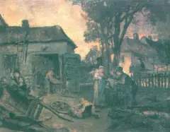 Josef Lies, Wiejski wytwórca powozów, olej, deska