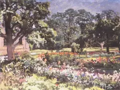 Ogród kwiatowy by Józef Mehoffer, olej, płótno, sold May 1991