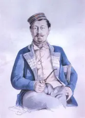 Portret Adama hr. Potockiego z Buczacza by Juliusz Kossak, ołówek, gwasz, kredka, papier, sold Apr 1991