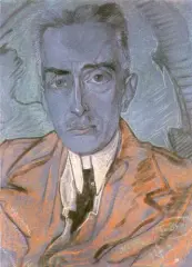 Portret Bogdana Jaxa Ronikiera by Stanisław Ignacy Witkiewicz, pastel, tektura, sold Apr 1991
